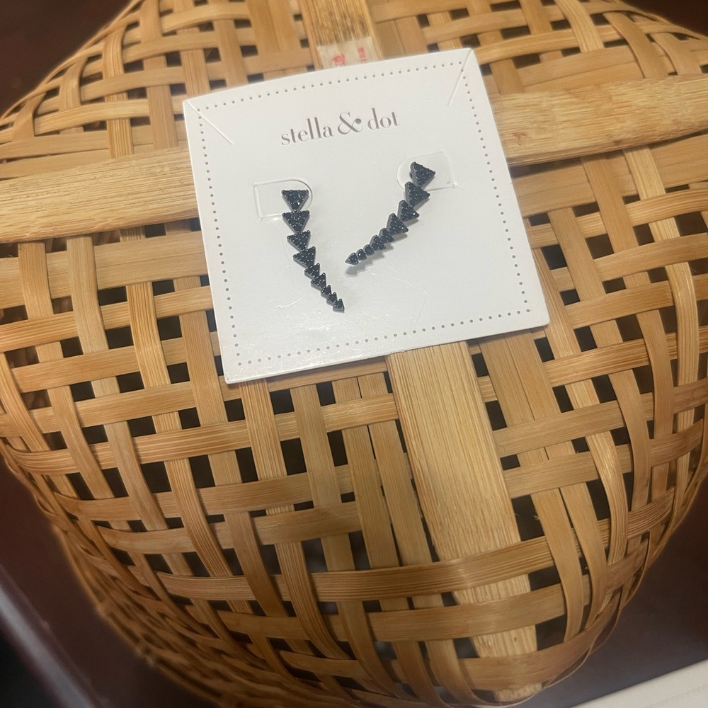 Stella & Dot Black Chevron Earrings